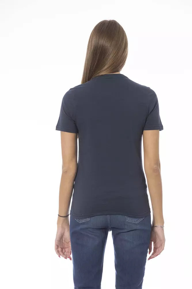 Camiseta Baldinini Trend azul de algodón para mujer