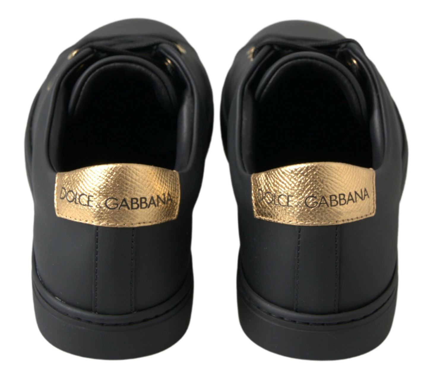 Zapatillas Clásicas Dolce & Gabbana de Piel Negra y Dorada