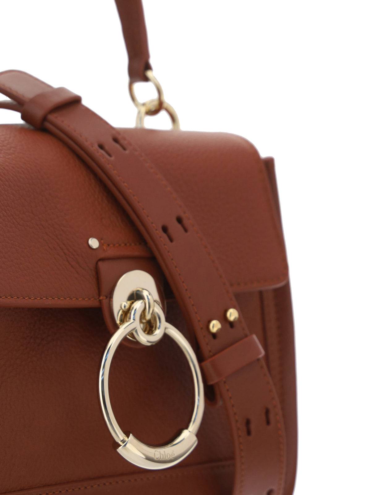 Chloé Tess Calfskin Handbag In Brown