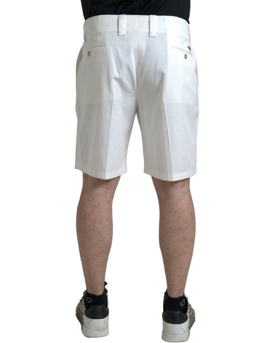 Dolce & Gabbana Shorts Bermuda Vaqueros Elásticos de Algodón Blancos para Hombre