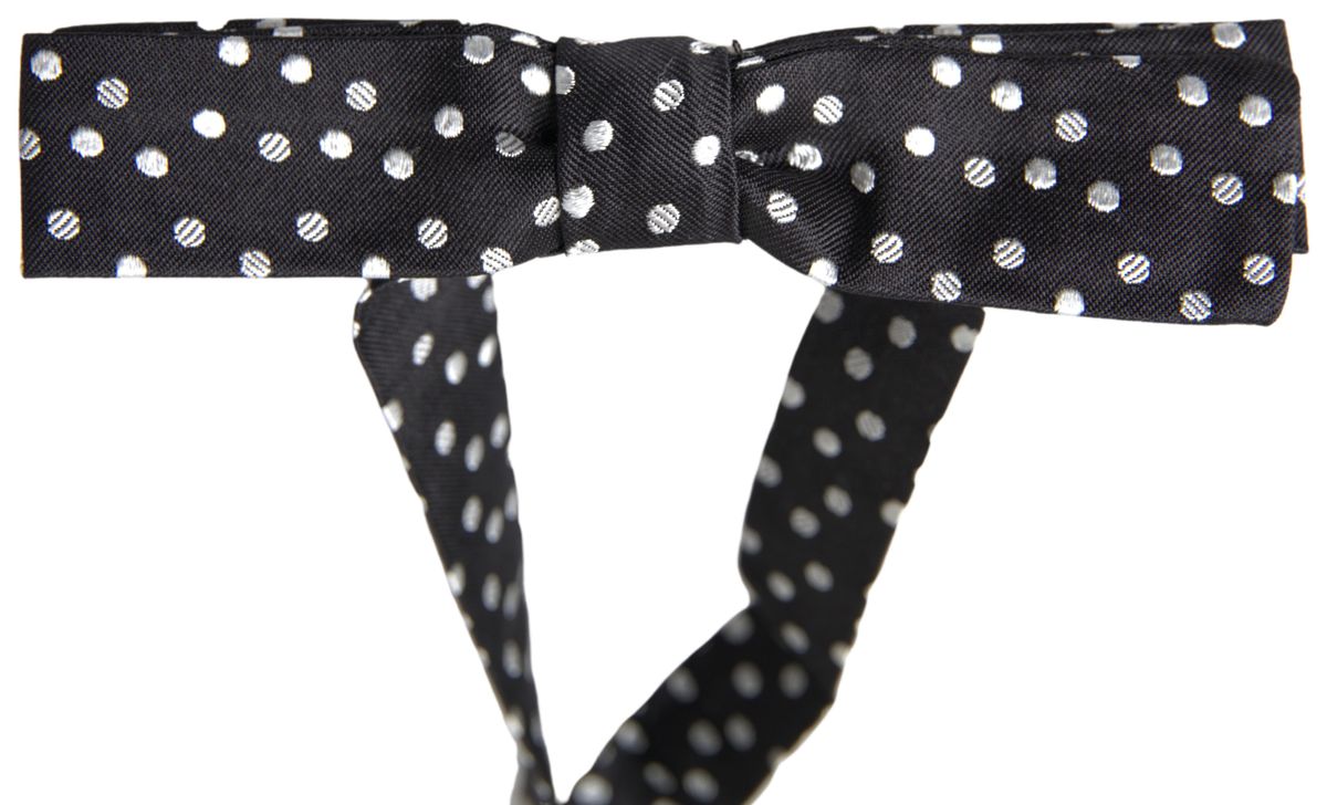 Pajarita Papillon Ajustable de Seda Negra con Lunares para Hombre de Dolce & Gabbana