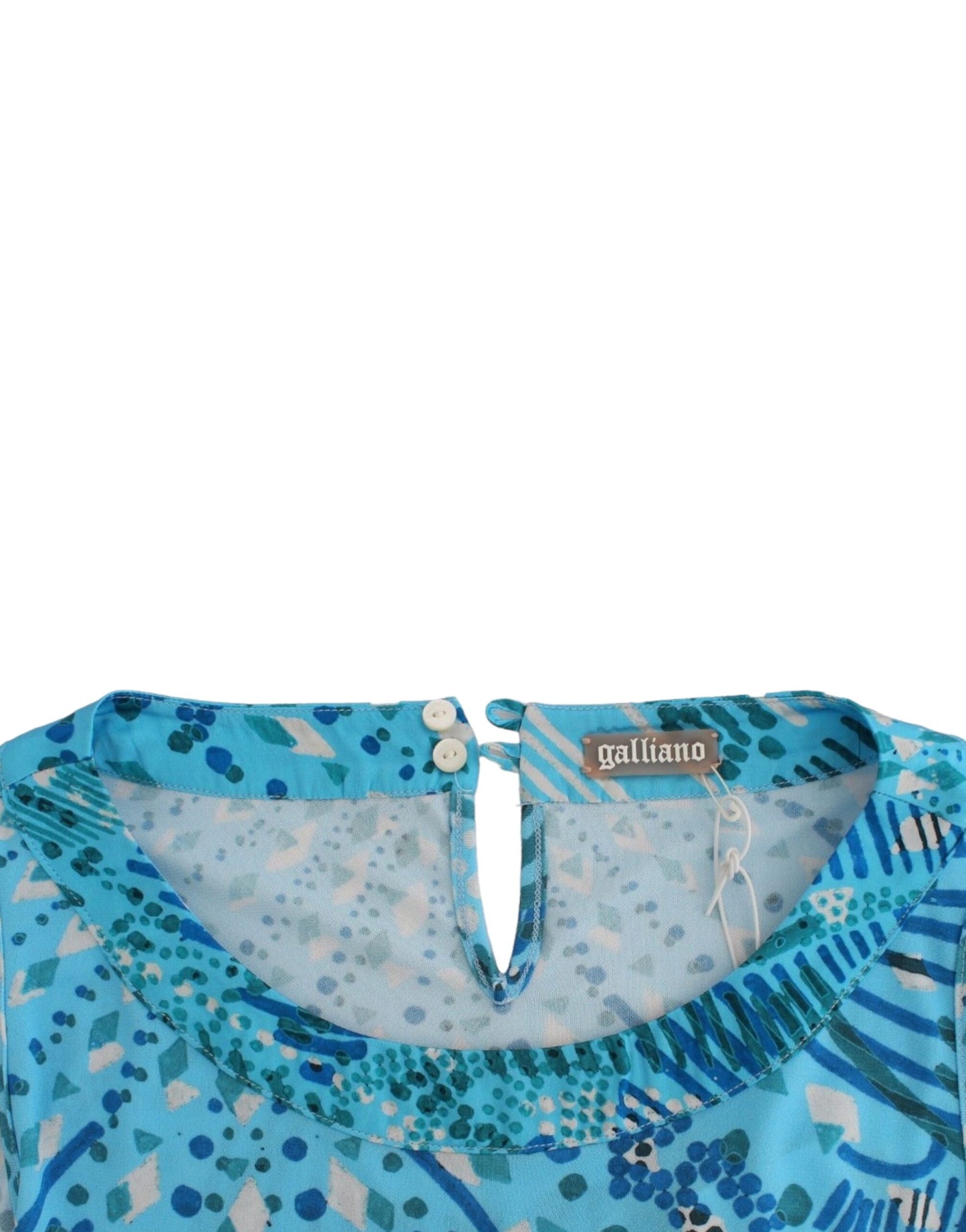 Top de tirantes azul estampado de John Galliano