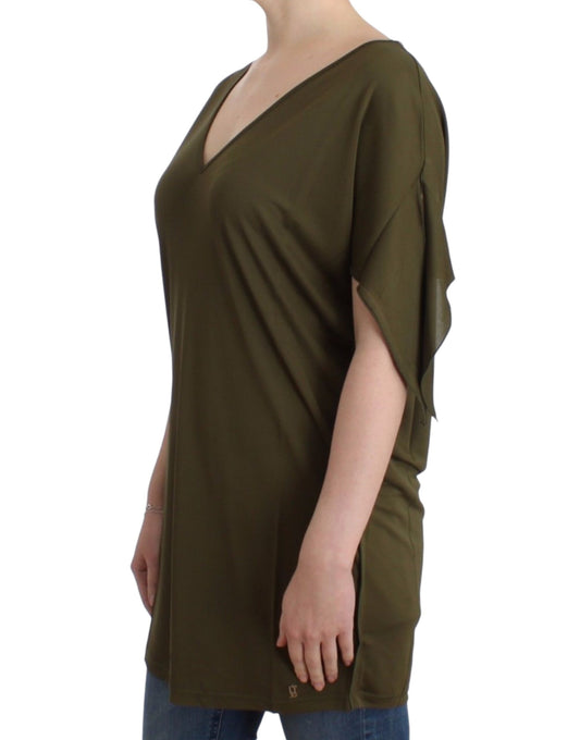 Top blusa verde de manga corta de John Galliano