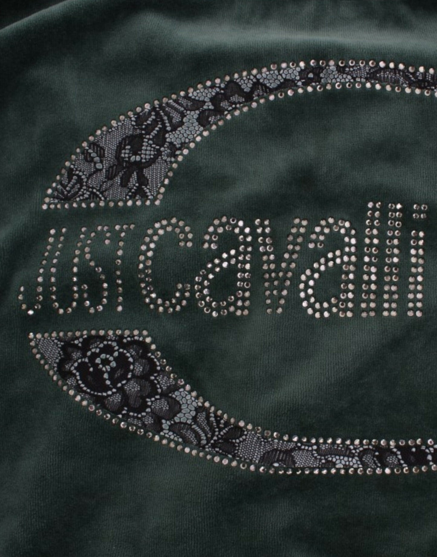 Suéter de terciopelo de algodón verde Cavalli