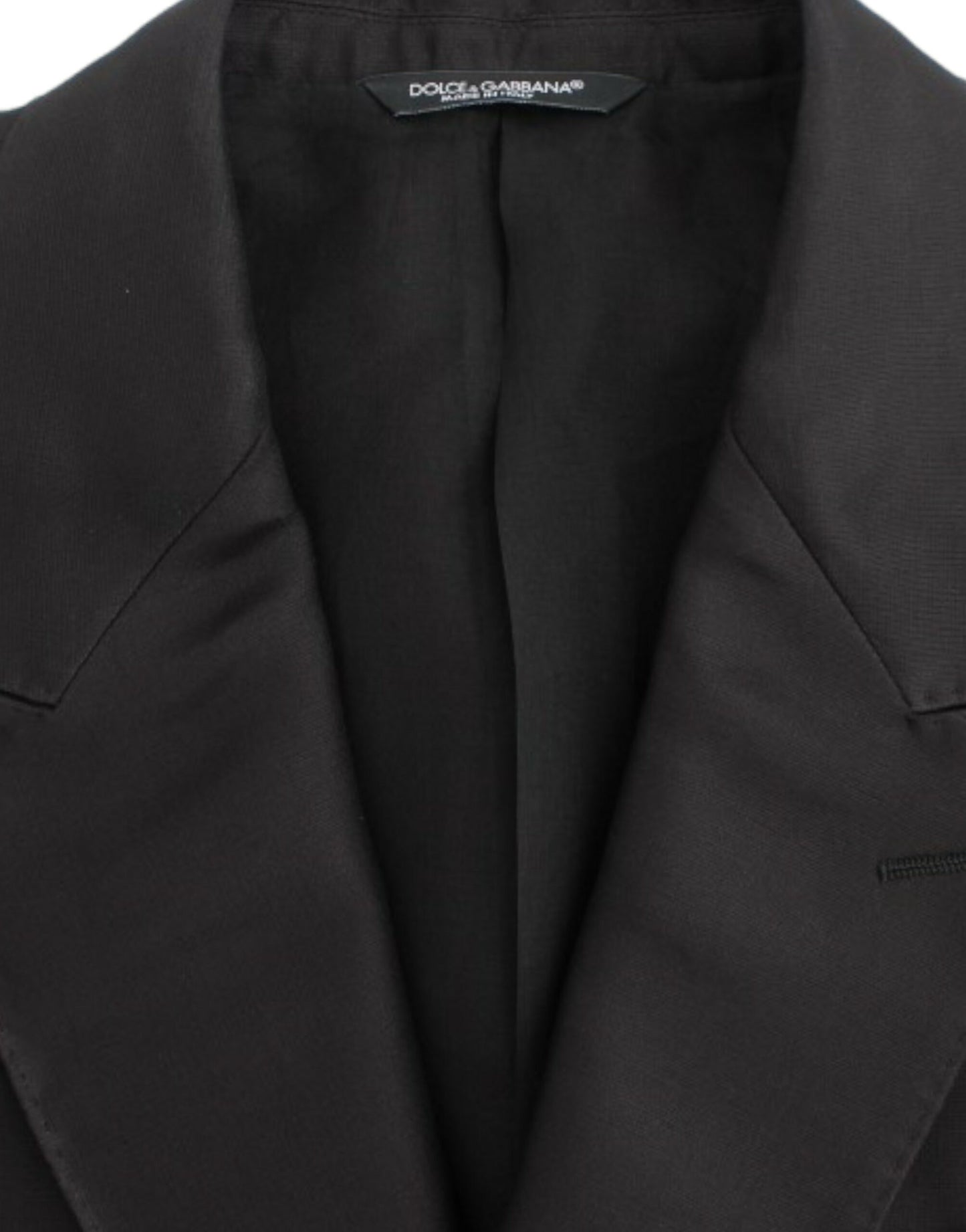 Blazer de seda negro entallado de Dolce & Gabbana
