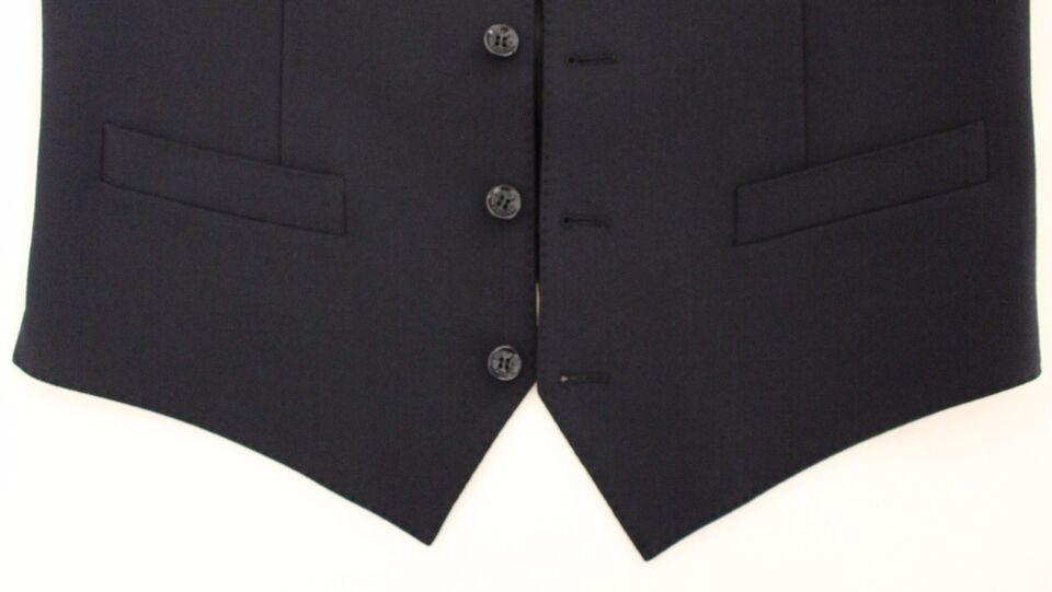 Chaleco de vestir formal de lana azul Dolce & Gabbana
