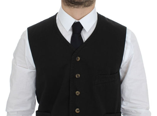 Chaleco de vestir Dolce & Gabbana de mezcla de algodón negro