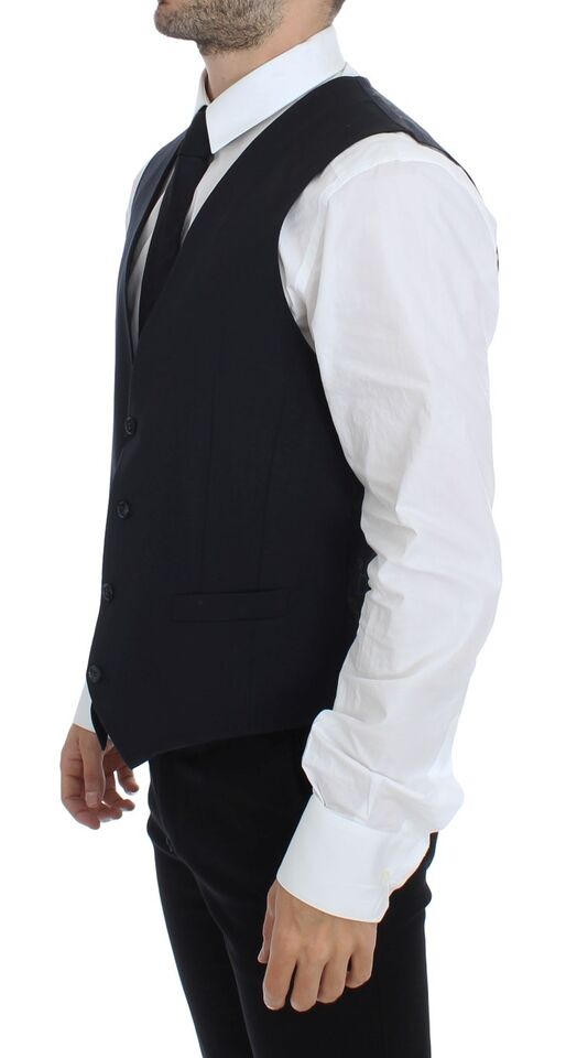 Chaleco tipo blazer de algodón elástico azul Dolce & Gabbana