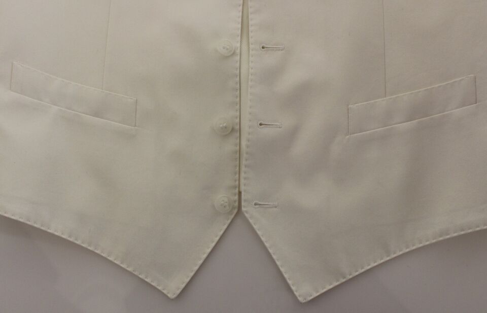Chaleco de vestir tipo blazer Dolce & Gabbana de mezcla de algodón y seda blanca