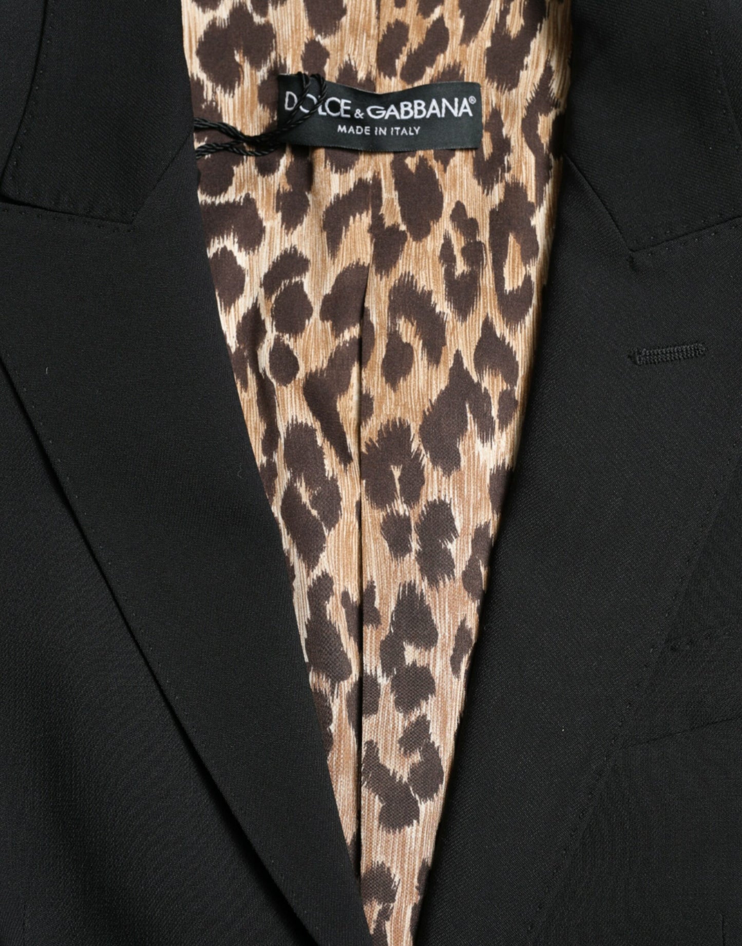 Dolce & Gabbana Americana Negra de Lana Cruzada Recta Chaqueta Abrigo