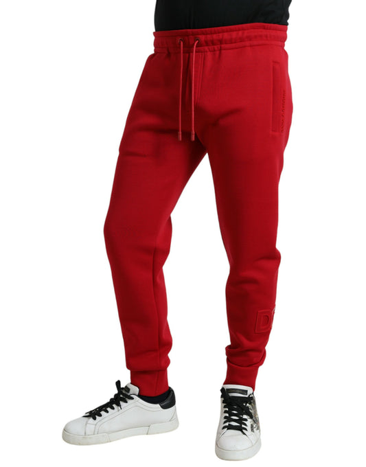 Pantalones joggers pitillo Dolce & Gabbana de mezcla de algodón rojos