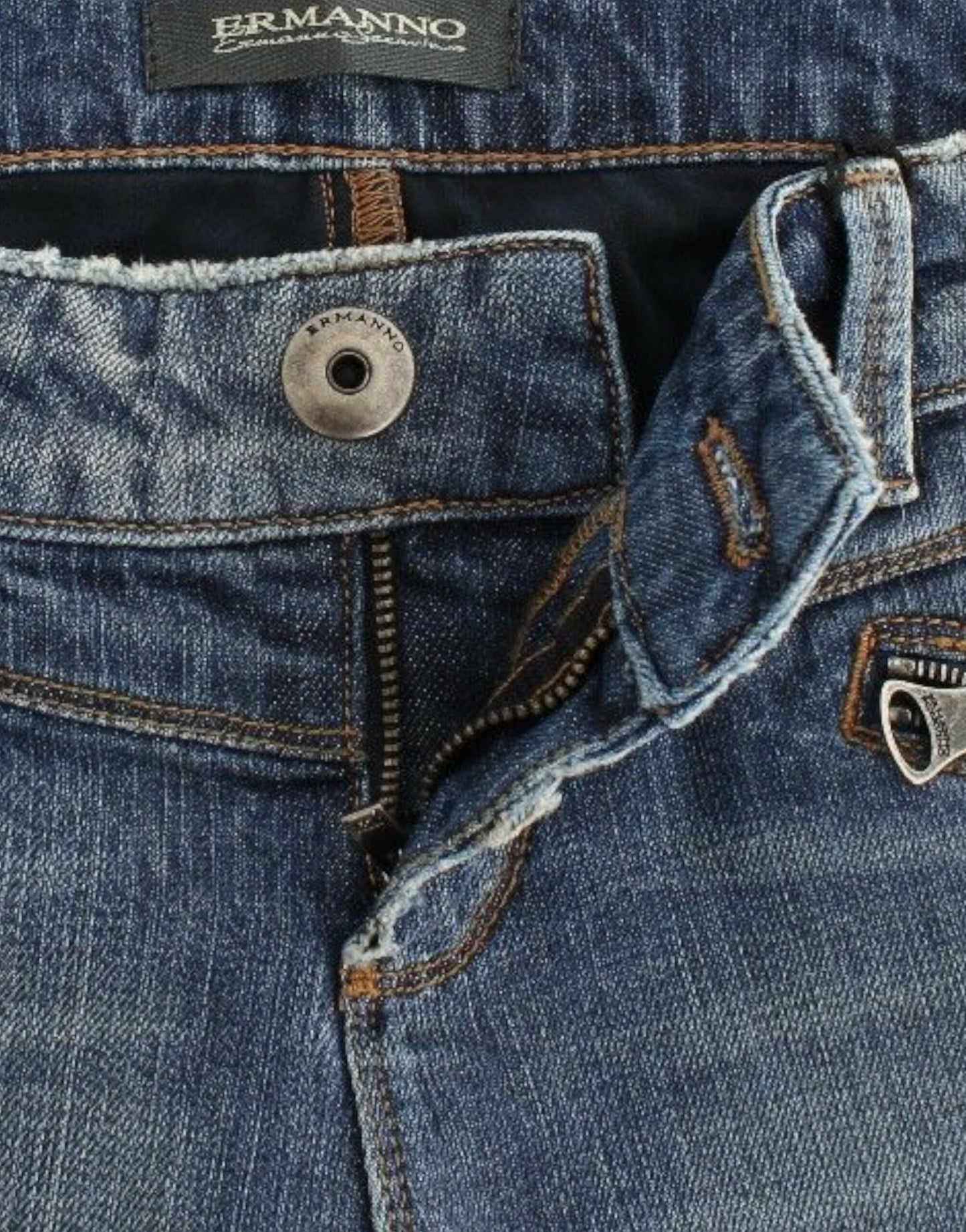 Ermanno Scervino Jeans Ajustados Azules Pantalones Vaqueros Elásticos Rectos