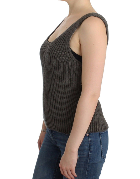 Ermanno Scervino Top de punto gris Suéter de punto Lana merina