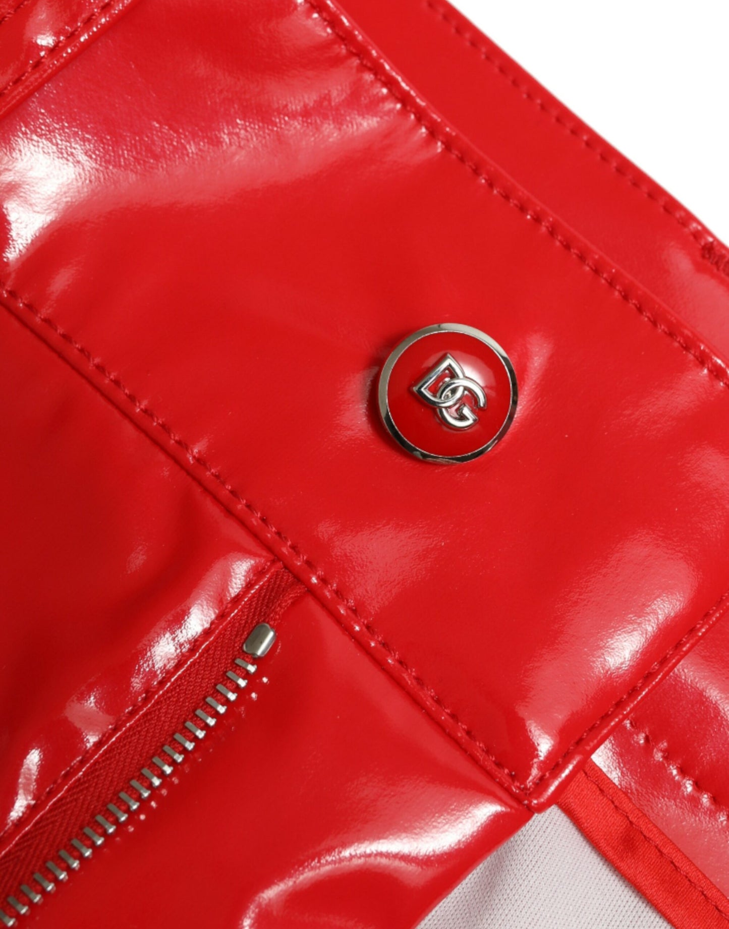 Pantalones pitillo Dolce & Gabbana rojos brillantes de tiro alto