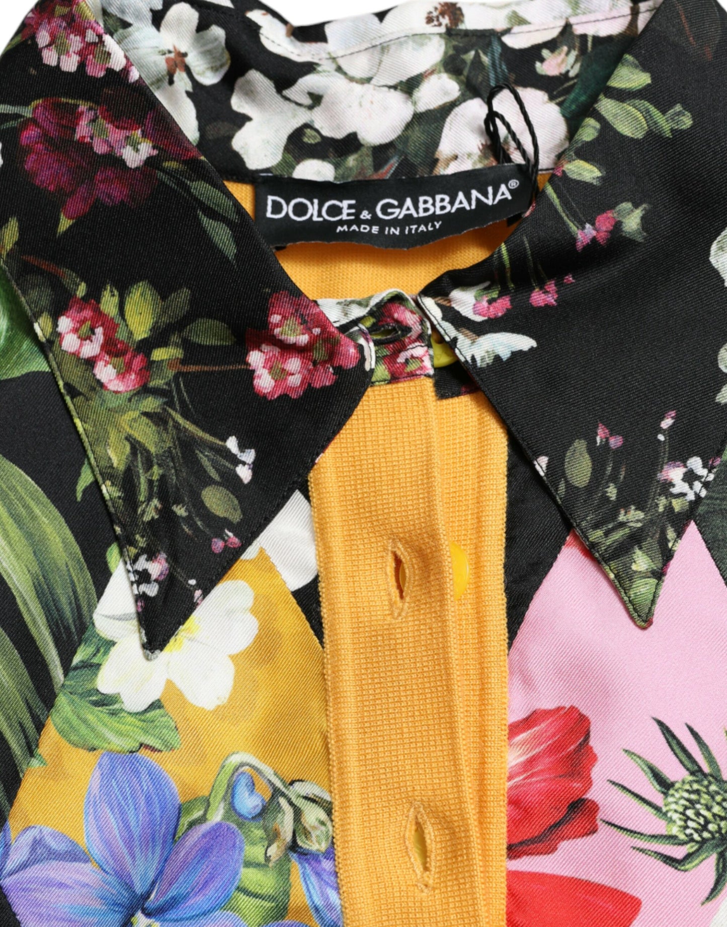 Suéter Henley de cachemira con retazos multicolor de Dolce & Gabbana