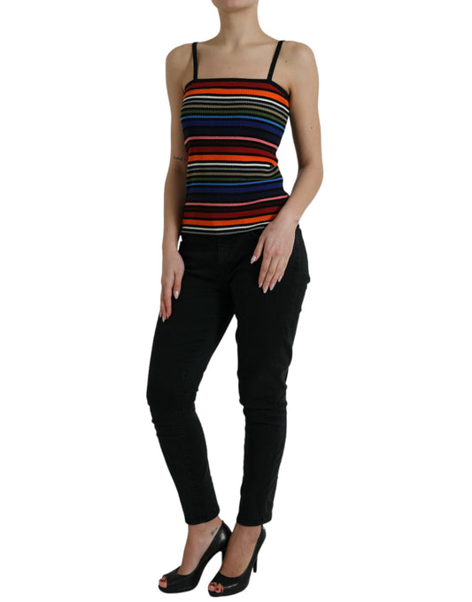 Camiseta sin mangas de tirantes con rayas multicolor de Dolce & Gabbana