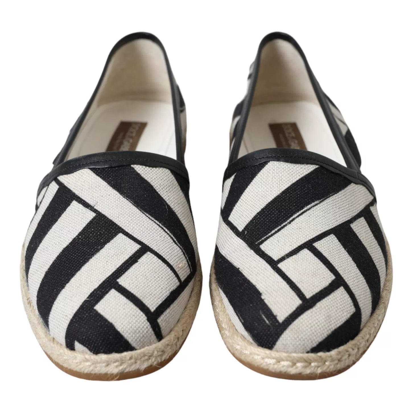 Zapatos alpargatas slip-on a rayas blancas y negras de Dolce & Gabbana