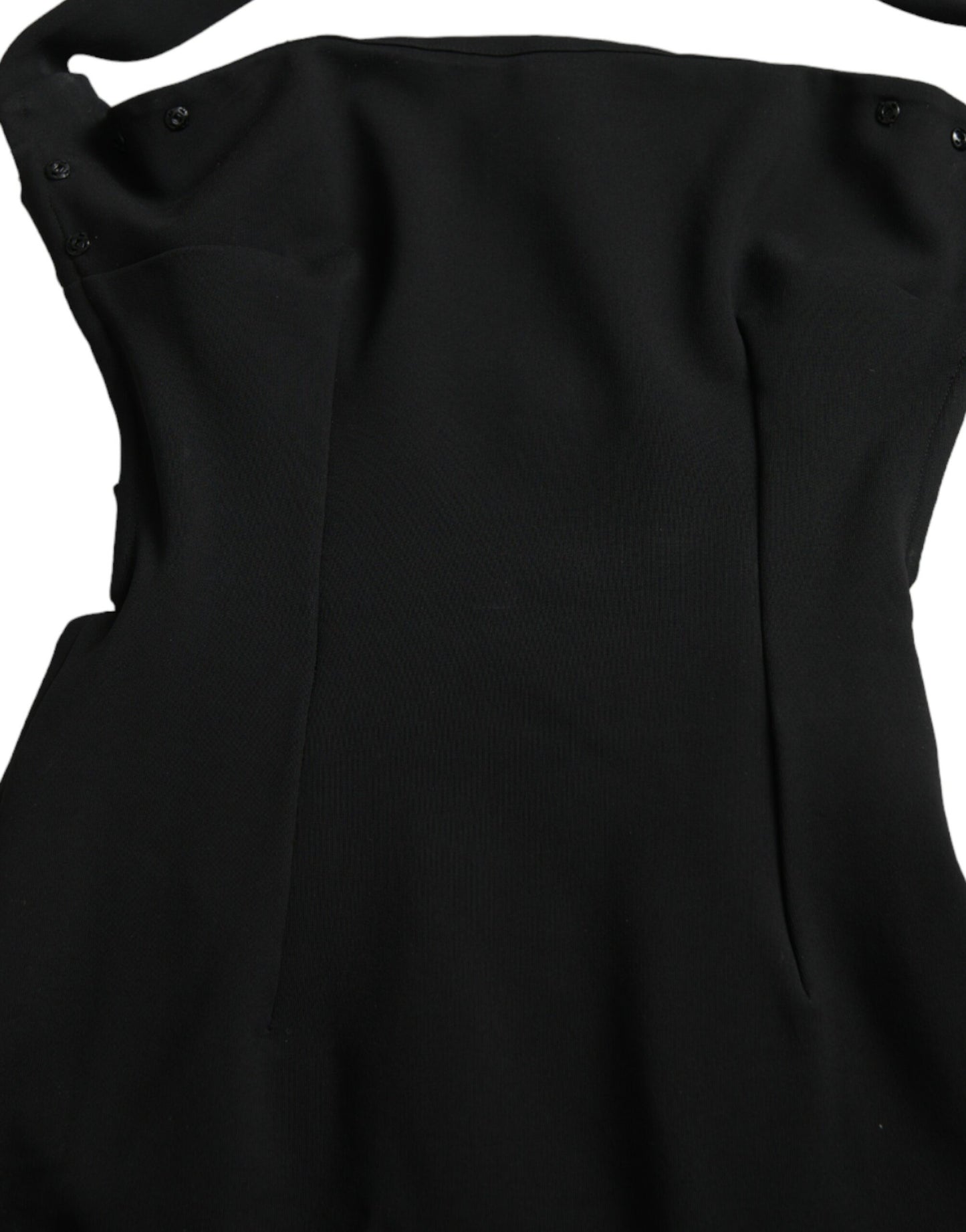Vestido midi sin mangas tipo tubo halter negro de Dolce & Gabbana