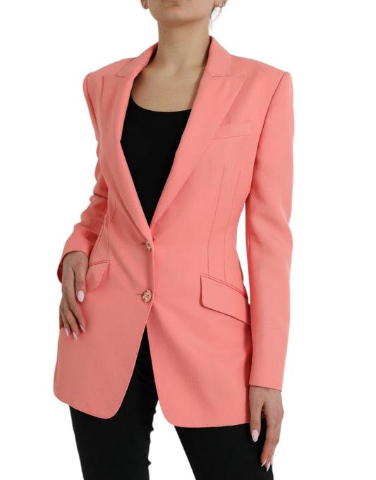 Chaqueta Blazer Cruzada Rosa de Poliéster Dolce & Gabbana