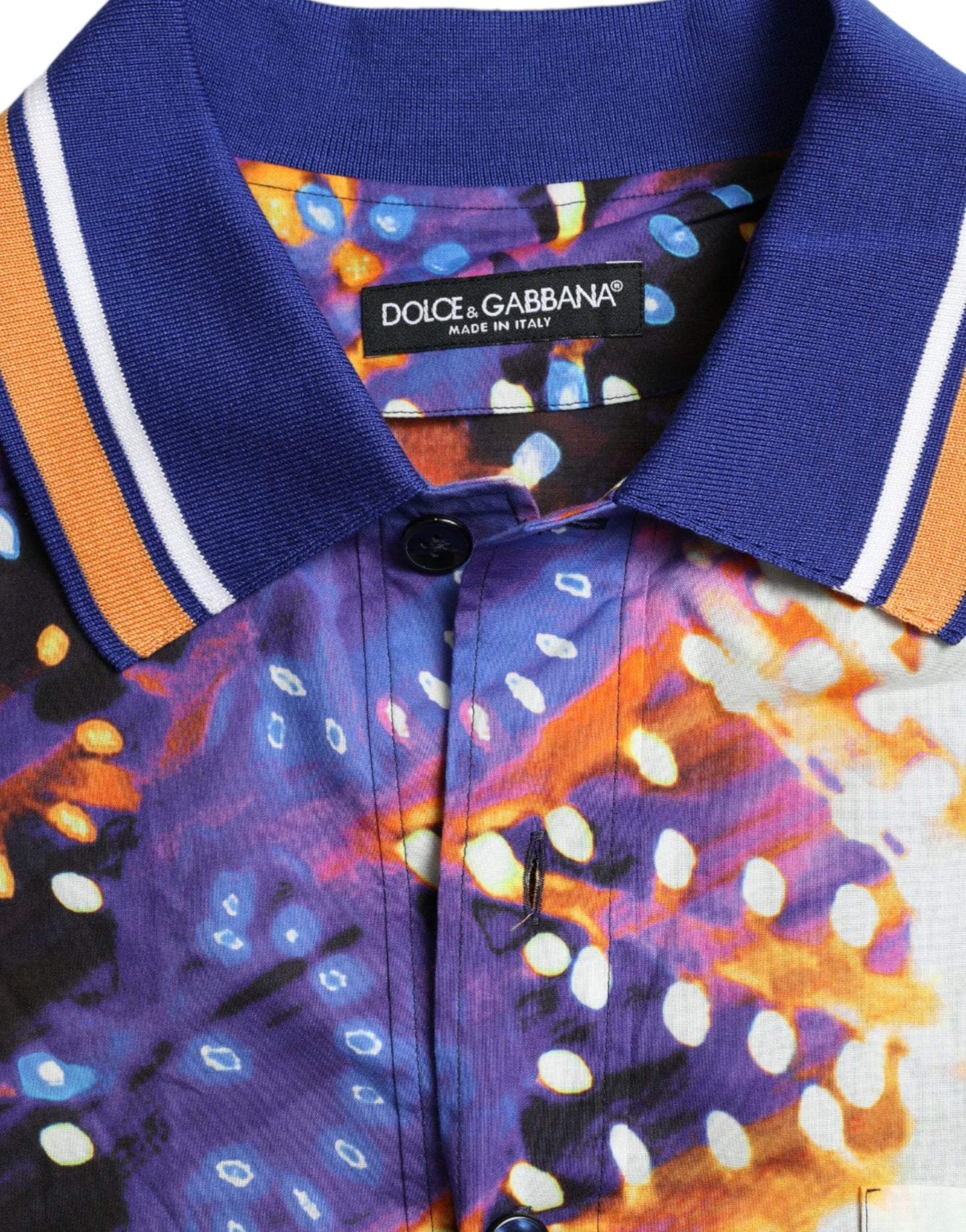 Camisa casual de algodón Dolce & Gabbana con estampado Luminarie multicolor