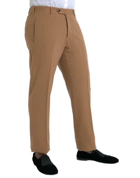 Pantalones de vestir rectos de cachemir beige para hombre Prada