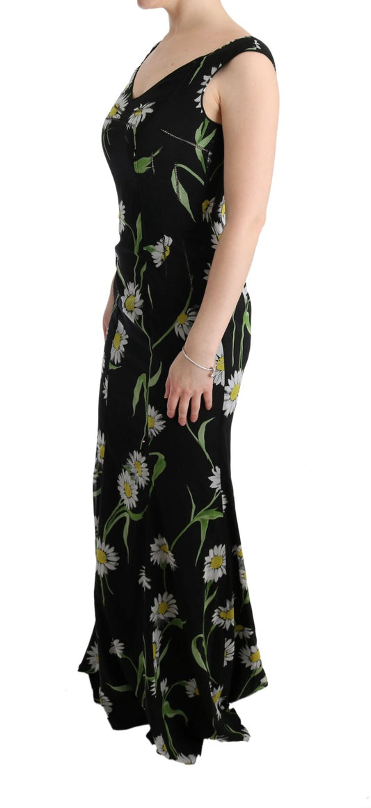 Vestido de tubo elástico de seda con estampado de girasoles de Dolce & Gabbana