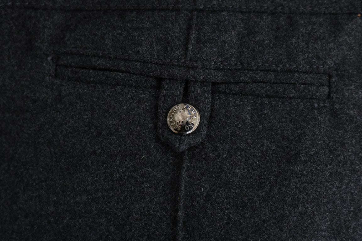 Pantalones casuales ajustados Ermanno Scervino de lana virgen grises