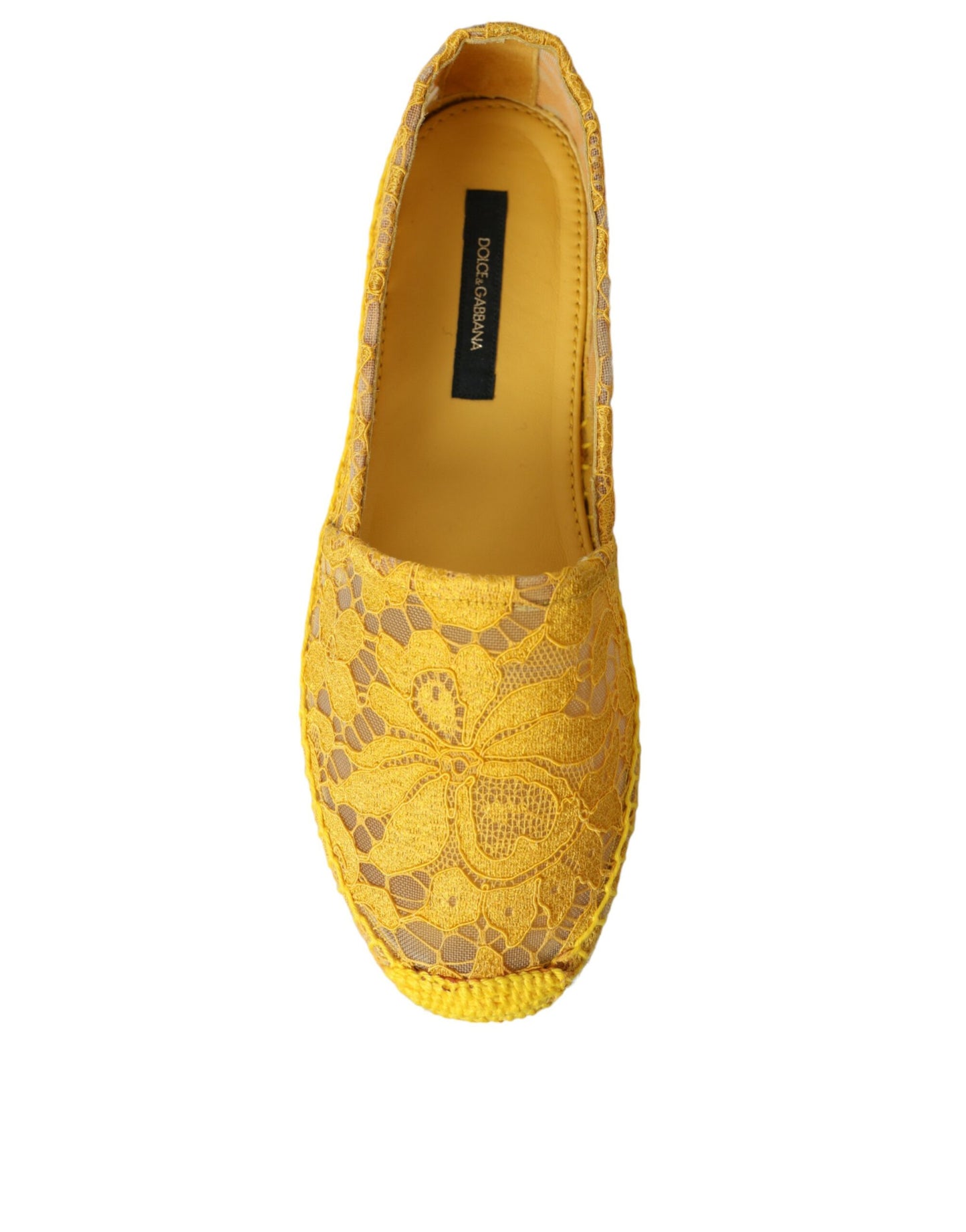 Zapatos planos de alpargata Dolce & Gabbana de encaje amarillo Taormina