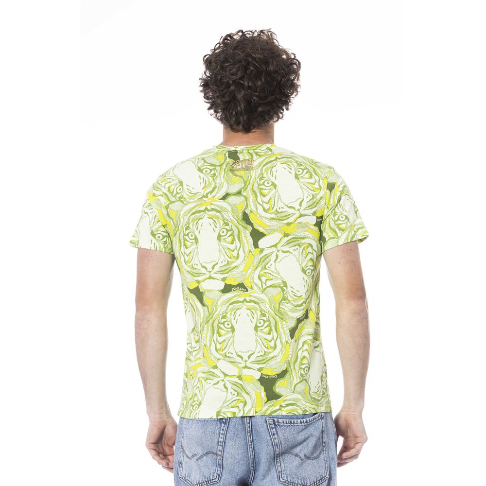 Camiseta Cavalli Class verde de algodón para hombre