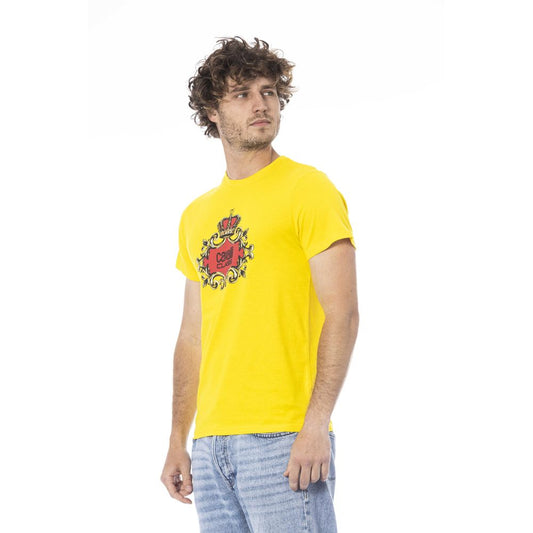 Camiseta de hombre Cavalli Class de algodón amarilla