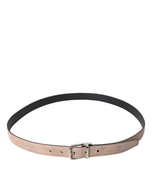Cinturón Dolce & Gabbana de Ante Beige con Hebilla Plateada para Hombre