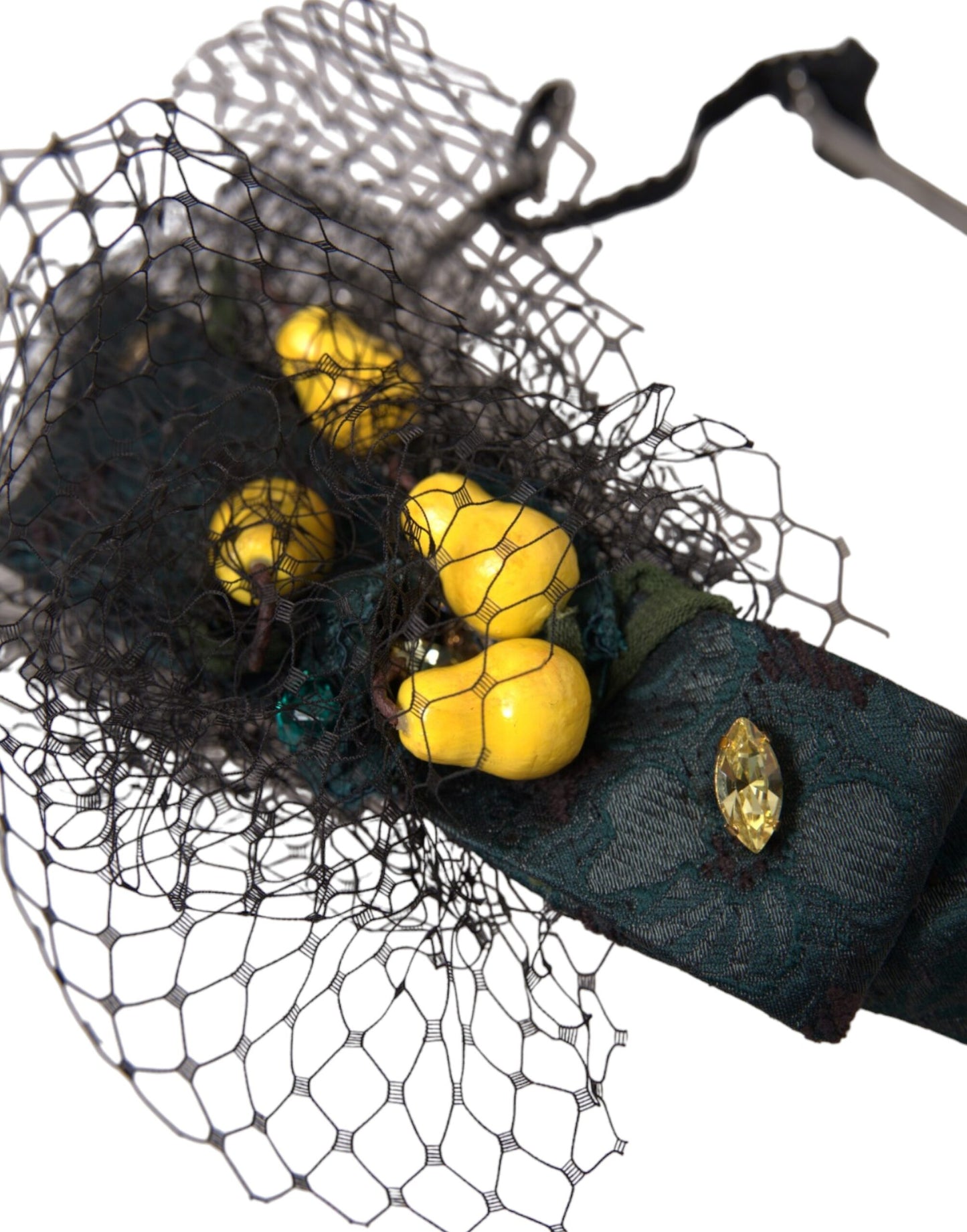Diadema de red Dolce & Gabbana Limones negros Sicilia con cristales morados