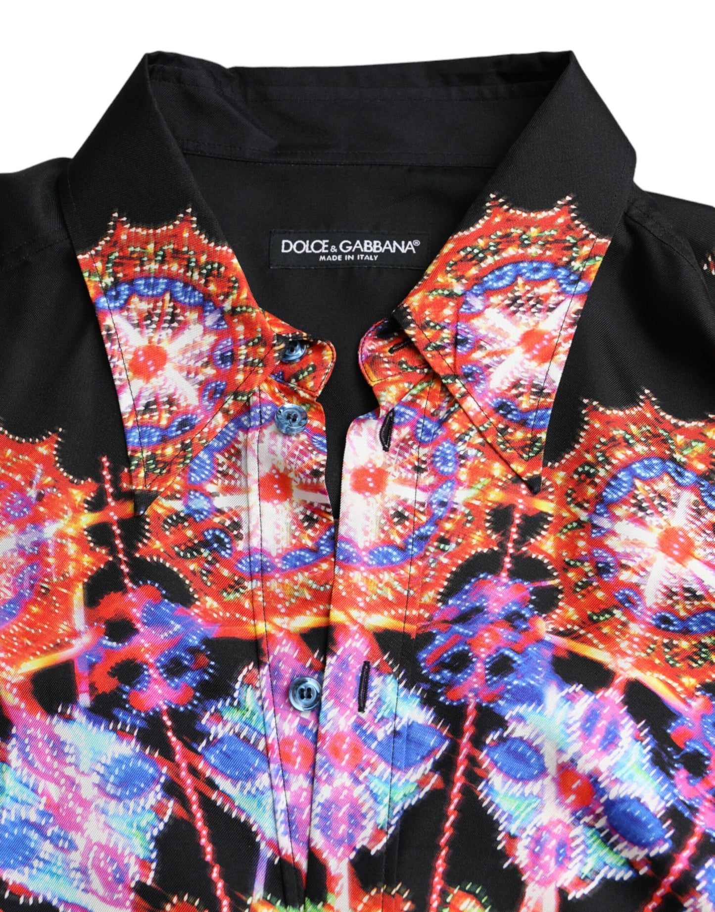 Camisa casual de seda Luminarie multicolor Dolce & Gabbana para hombre