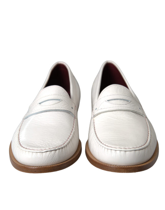 Mocasines Dolce & Gabbana de cuero blanco sin cordones