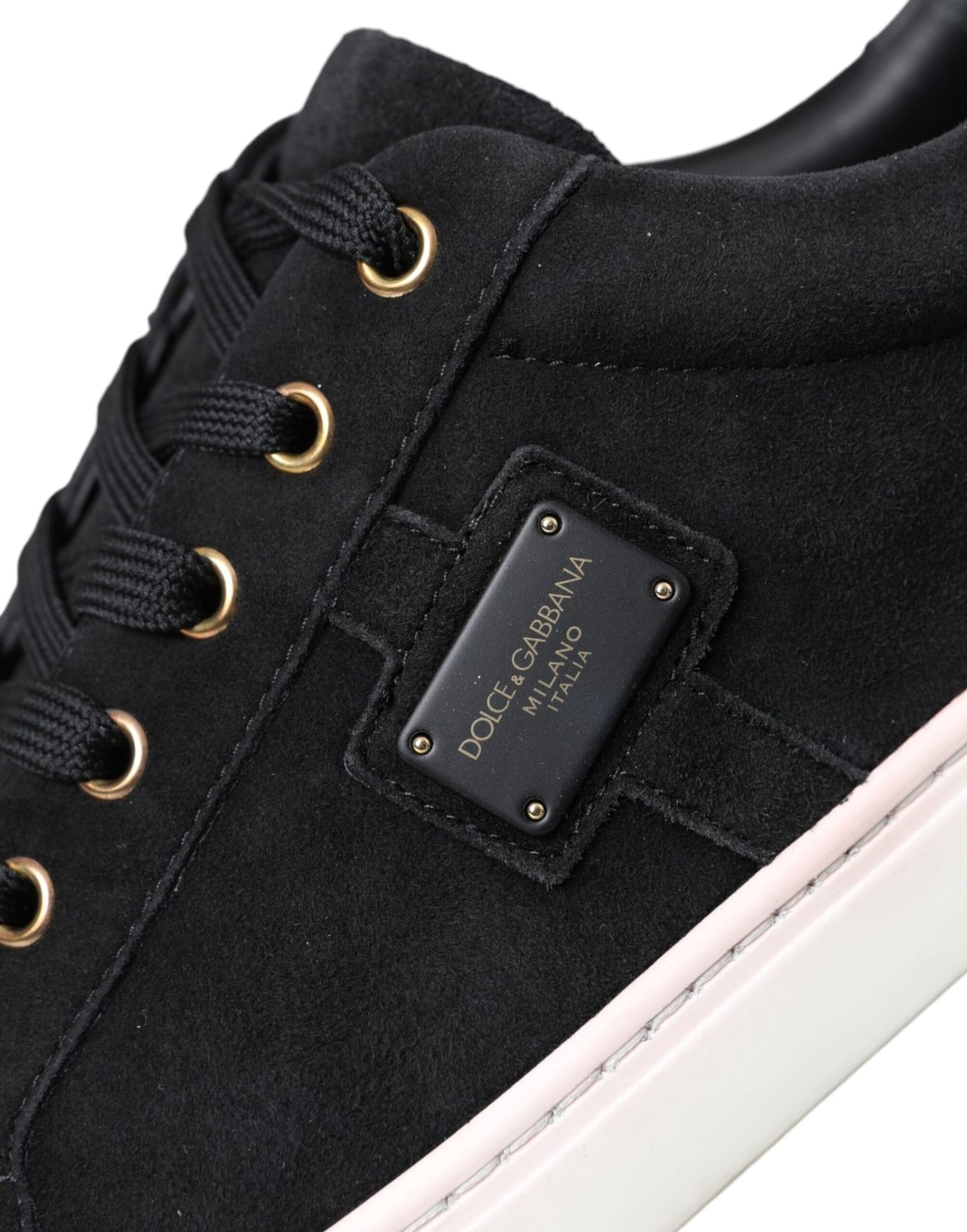 Dolce & Gabbana Zapatillas Bajas para Hombre de Ante y Piel Negras