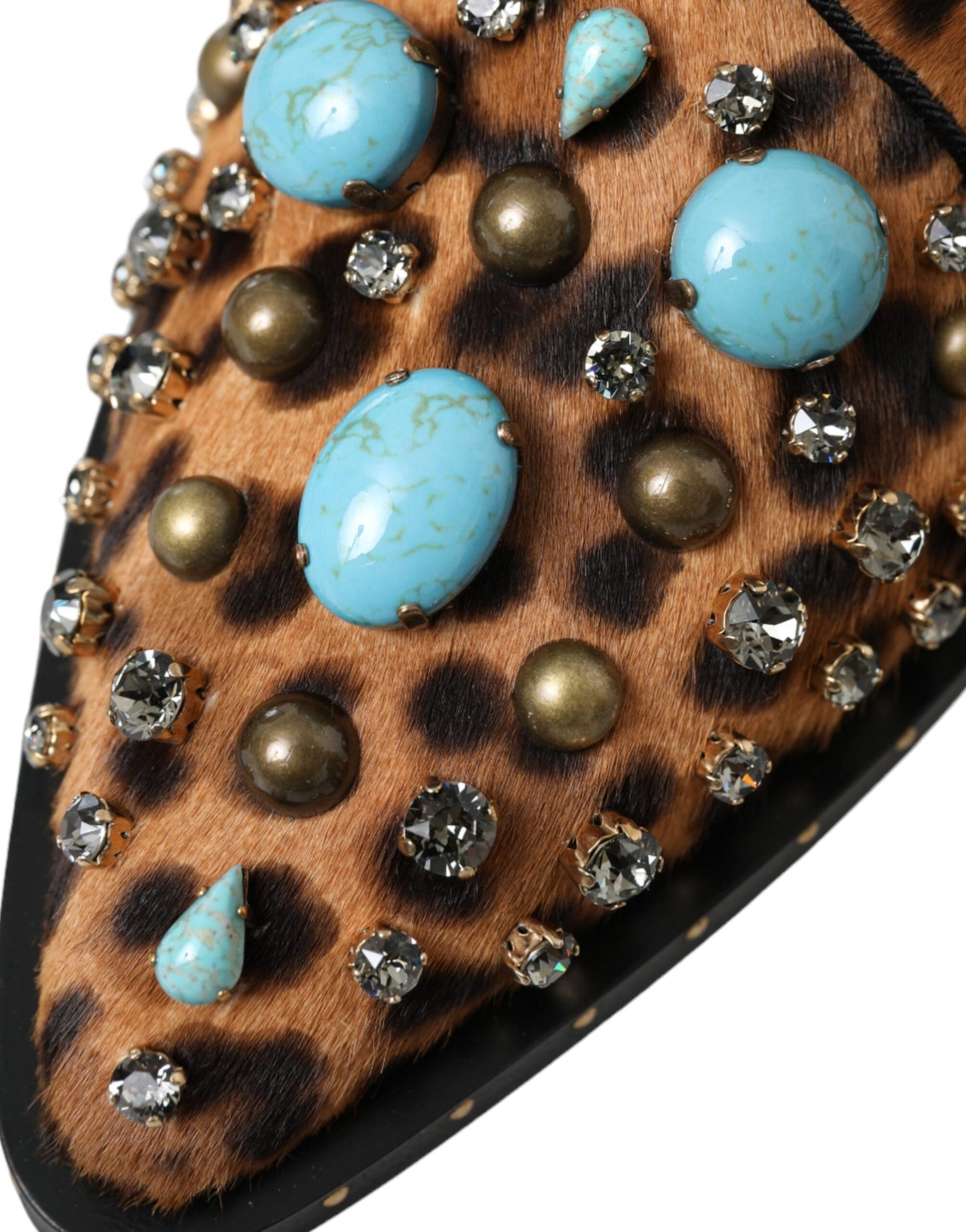 Zapatos Dolce & Gabbana Brown Leopard Hair Crystal Dress Broque