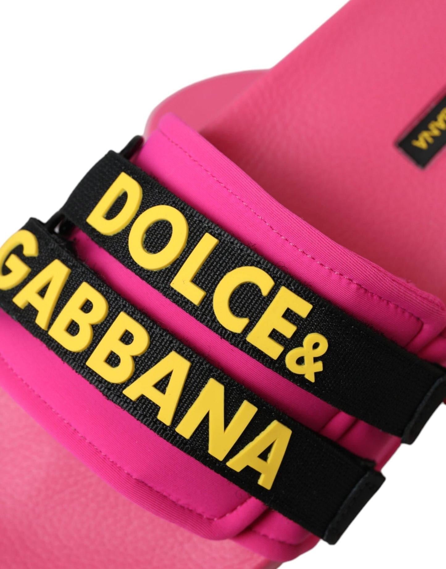 Chanclas de playa Dolce & Gabbana negras y rosas con logo
