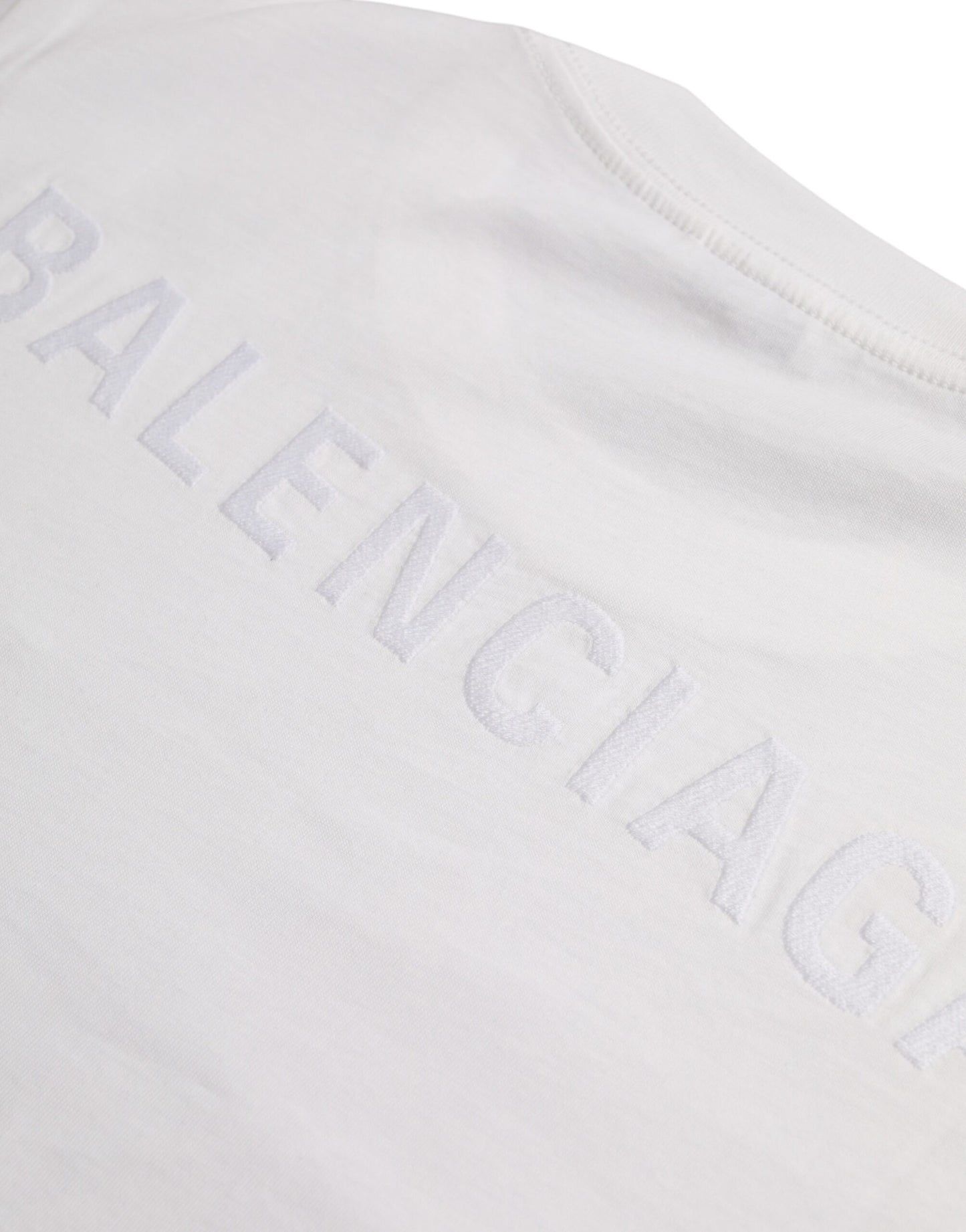 Camiseta Balenciaga de Algodón Blanca de Cuello Redondo y Manga Corta