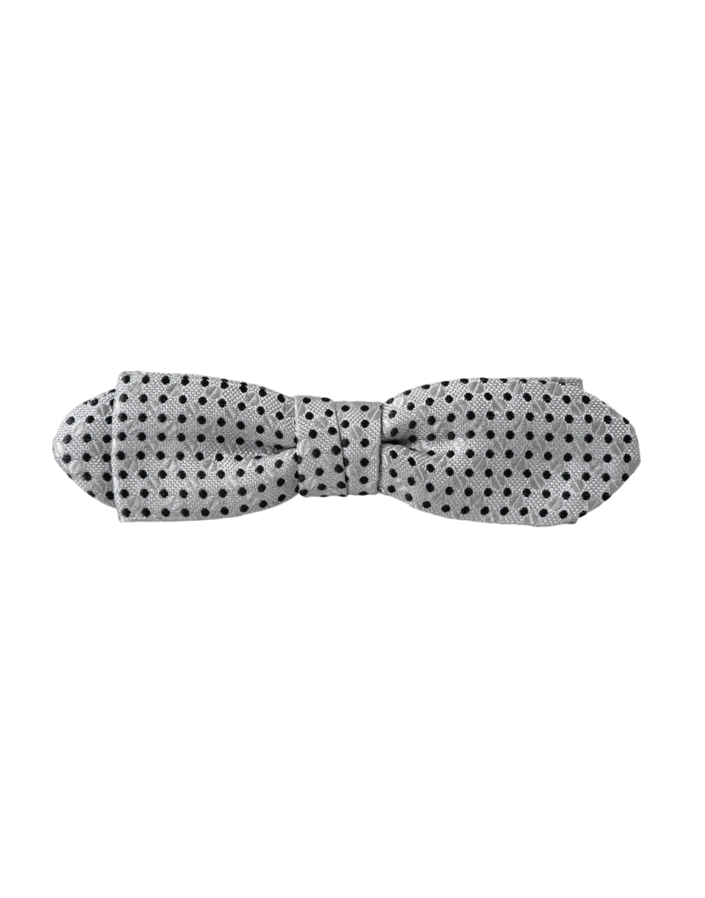 Pajarita de hombre Dolce & Gabbana de seda gris con puntos y lazo ajustable