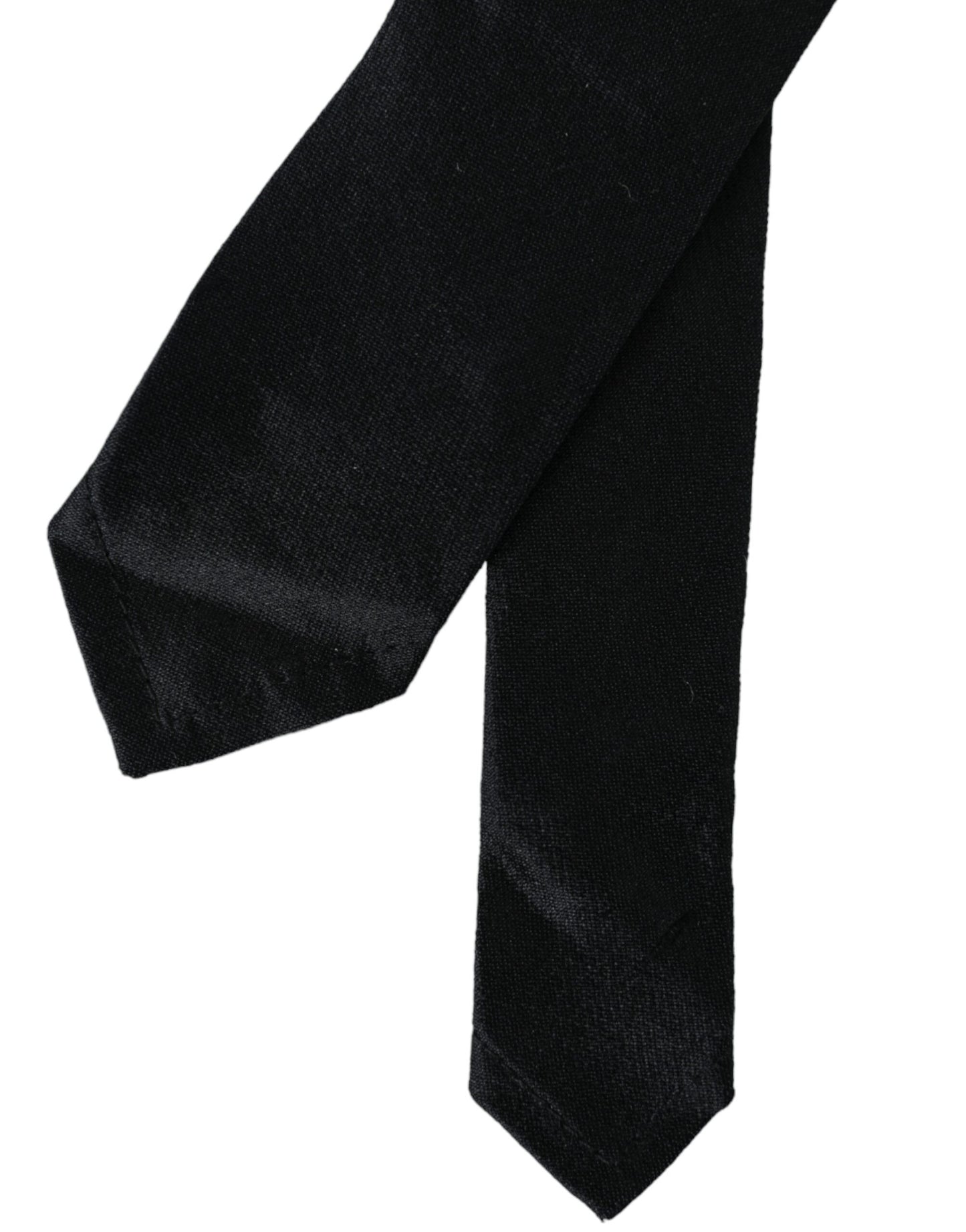 Corbata ajustable 100 % seda negra lisa de Dolce & Gabbana