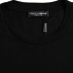 Camiseta Dolce & Gabbana Negra de Algodón con Cuello Redondo y Manga Corta