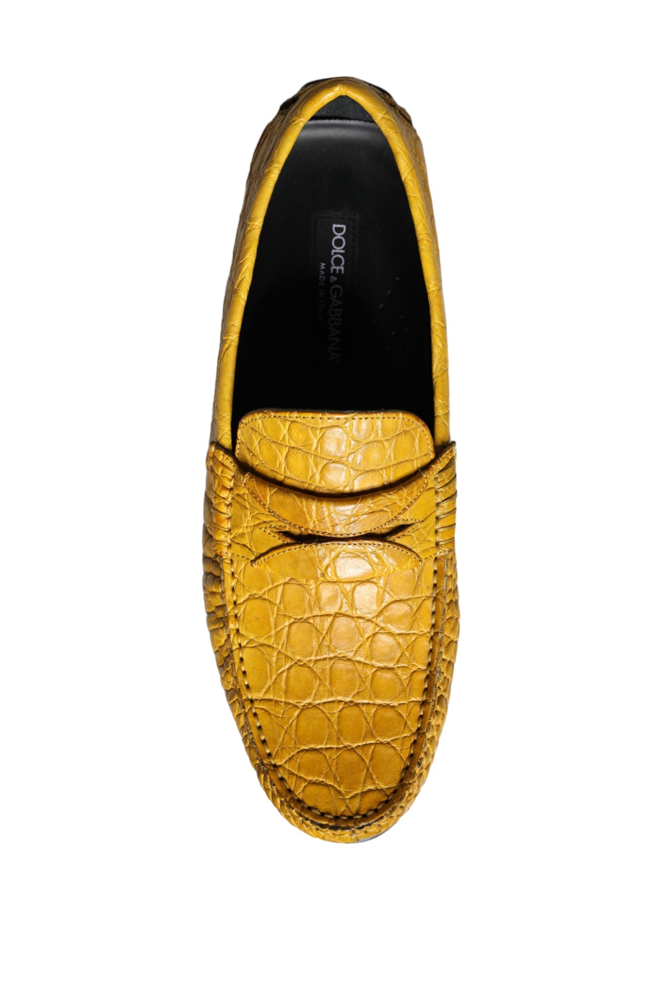 Zapatos Mocasines sin Cordones de Cuero Amarillo Dolce & Gabbana