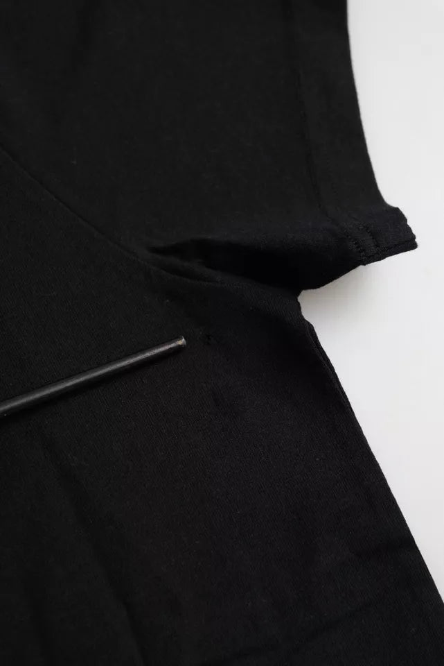 Camiseta Balenciaga negra de algodón con cuello redondo, logo y manga corta