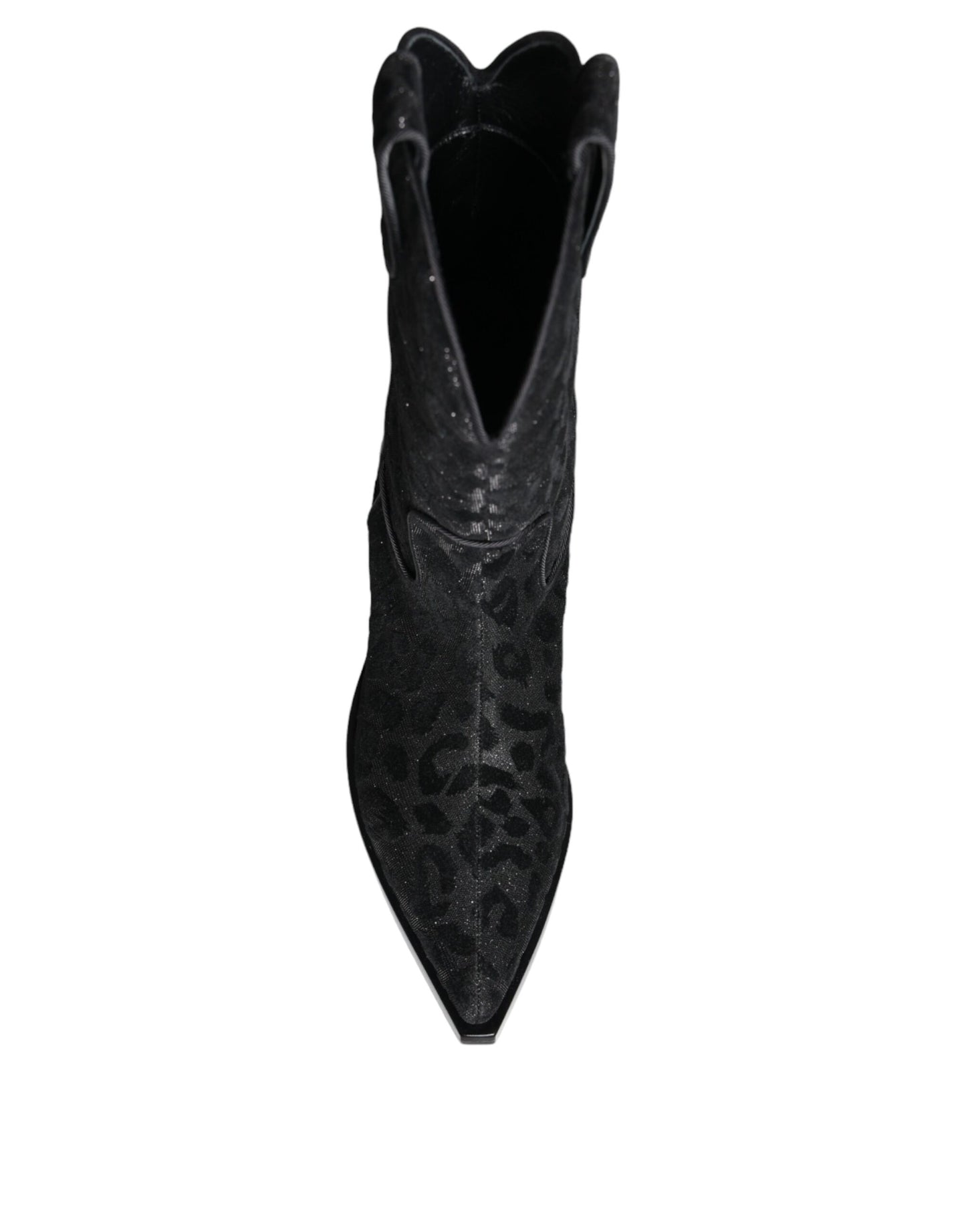 Botas de cowboy con estampado de leopardo negras y grises de Dolce & Gabbana