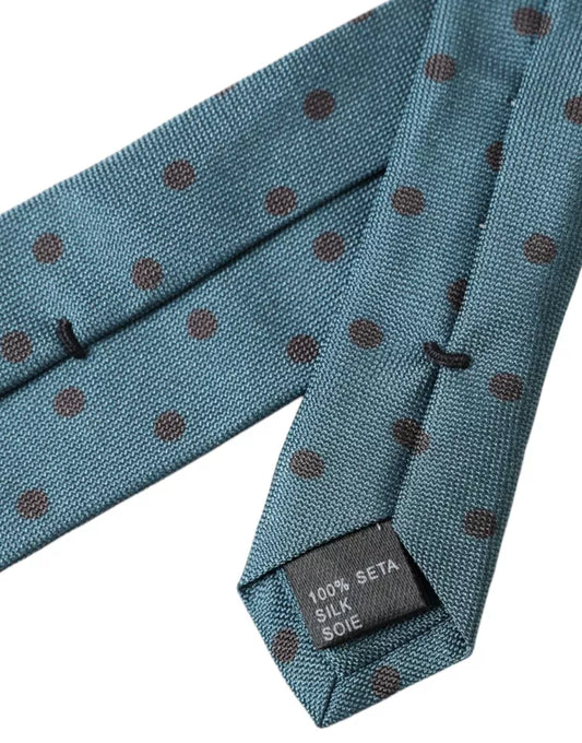 Corbata de seda ajustable verde y negra con lunares para hombre de Dolce & Gabbana