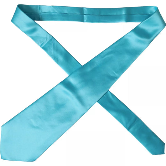 Corbata Ancha Ajustable de Satén de Seda Azul Claro Dolce & Gabbana para Hombre