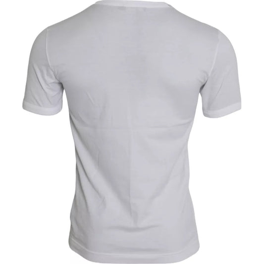 Dolce & Gabbana King Of Love Blanca Camiseta de Cuello Redondo Manga Corta