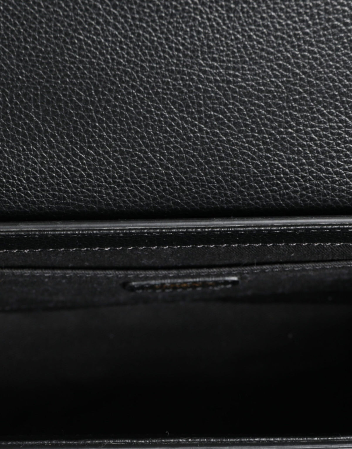 Versace Black Grained Calfskin Shoulder Bag with Logo