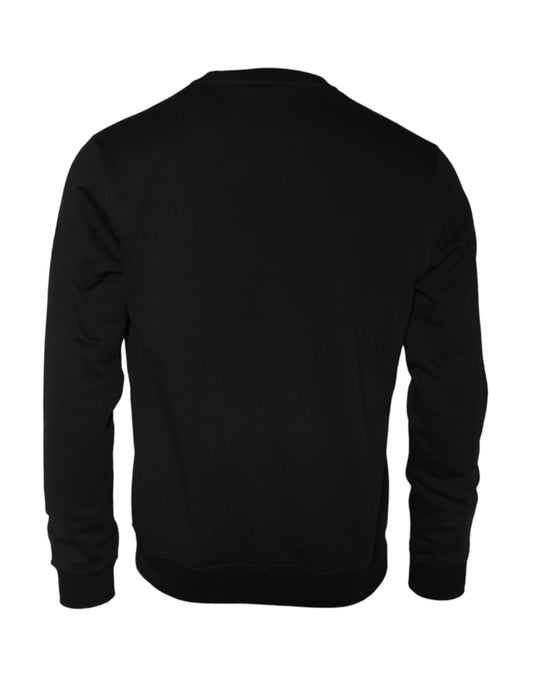 Sudadera de cuello redondo de algodón con forro polar y Medusa negra de Versace