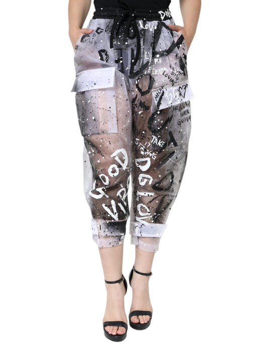 Pantalones cargo cortos Dolce & Gabbana blancos transparentes con logo